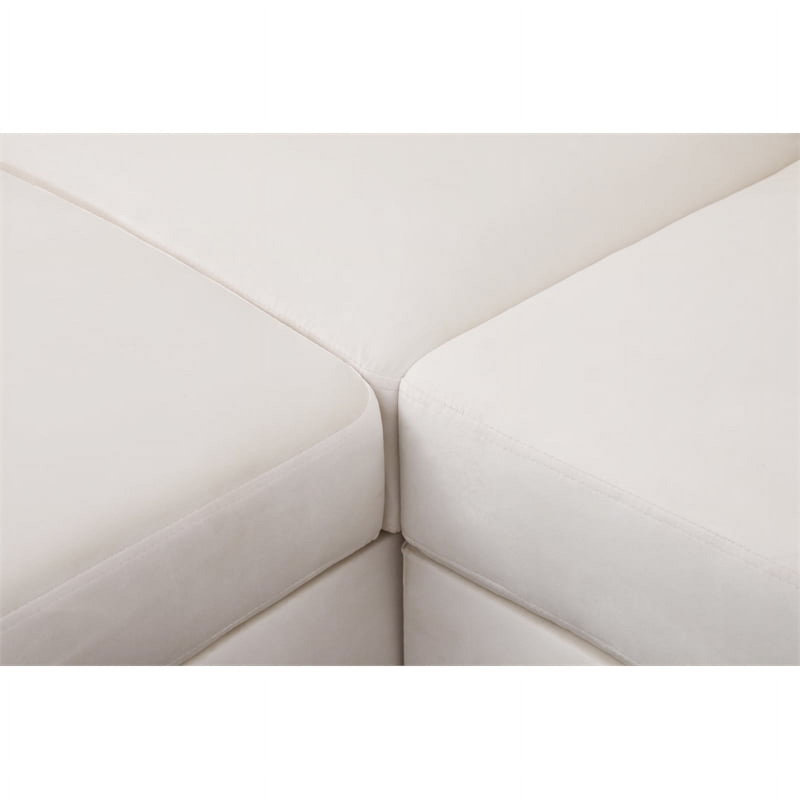 Canapé modulaire 2 pièces Vernecia, Accoudoir à droite (vu de face), Microfibre/microsuède beige, Jaune
