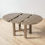 Table de salle à manger extensible, ronde à ovale, feuille amovible de 15,9 po, placage de chêne, pieds à colonnes, salle à manger scandinave-132680430