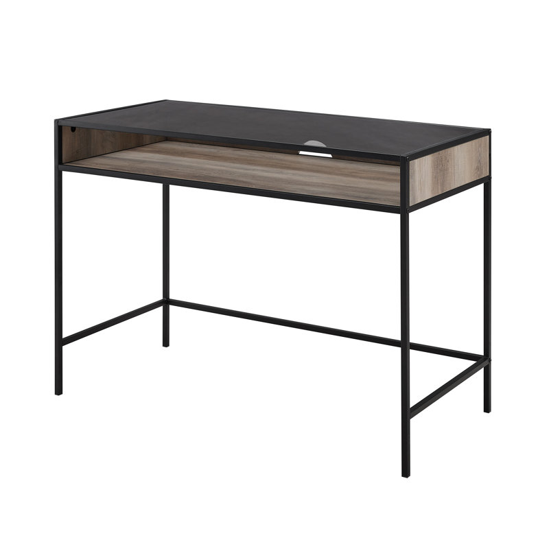 Bureau en verre Barkad, Gris délavé