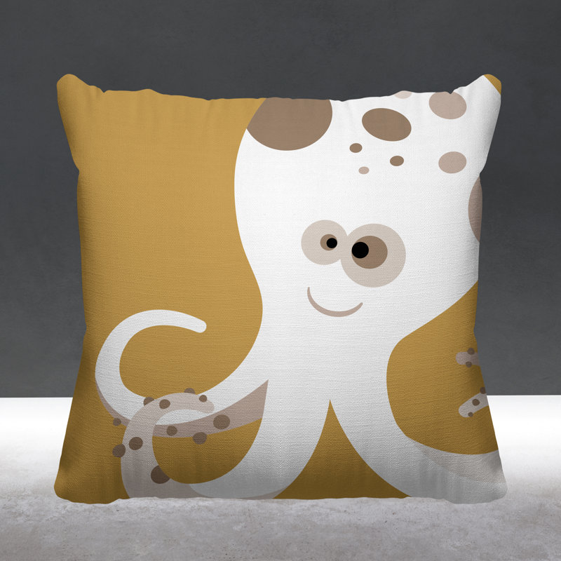 Coussin décoratif Octavious, L 17 po x H 17 po, Ocre