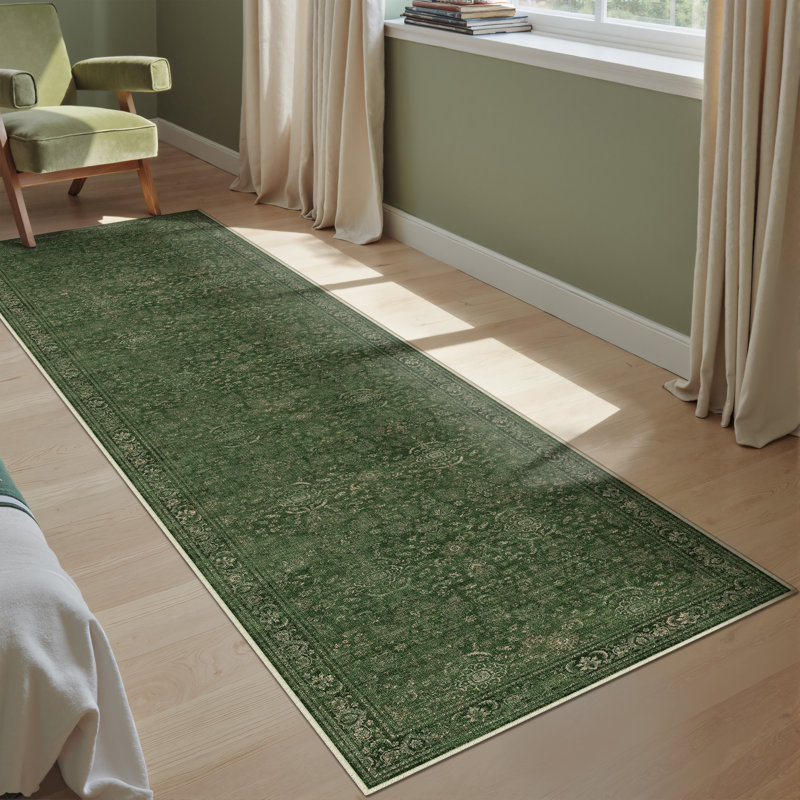 Ainez Tranditional Oriental Machine Washable Area Rugs With Non-Slip Backing, Runner 2' x 8'