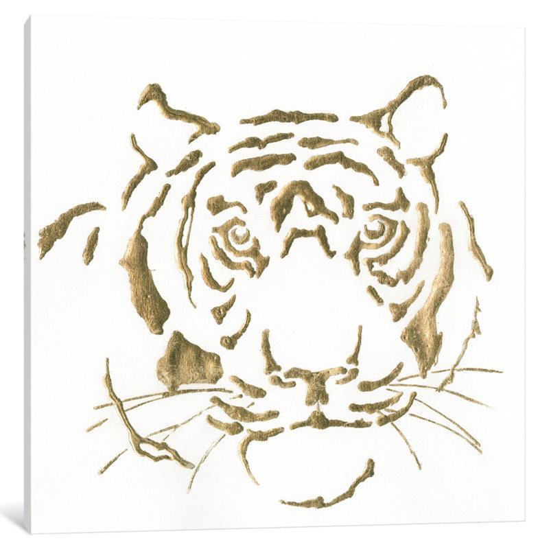 «Gilded Tiger», impression sur toile, H 48 po x l 48 po x P 1,5 po, Pas de tapis, Toile tendue