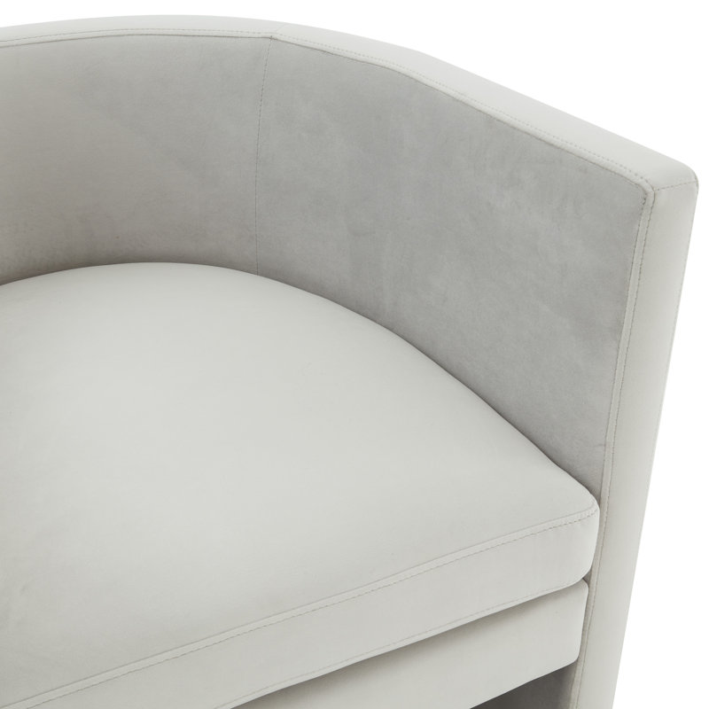 Velvet Armchair, Light Gray Velvet