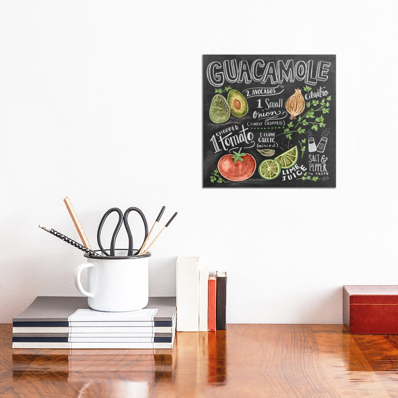 Guacamole Recipe - Print on Canvas, Wrapped Canvas, 30.48 cm H x 30.48 cm W