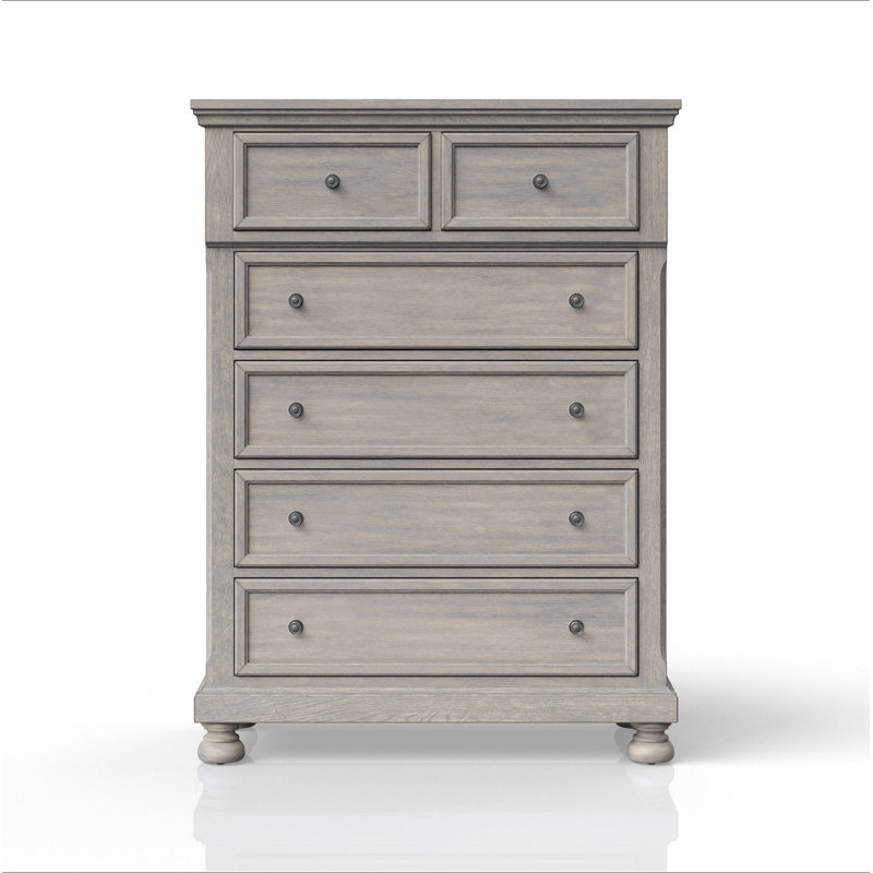 Commode 5 tiroirs, Gris antique