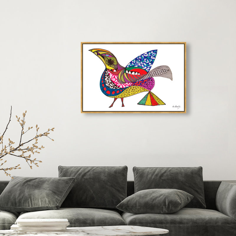 Manuel Roman - Bird Print by Oliver Gal, 17"H x 25"W, Gold Floater Frame