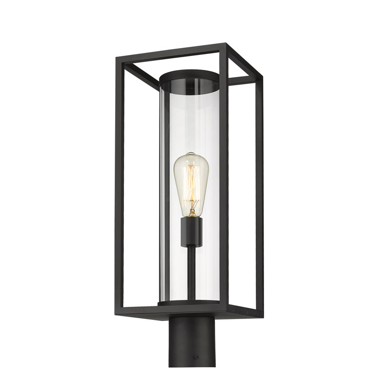 Bello Transparent Lantern Head, Black, 21.75" H x 8" W x 8" D
