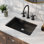 Lavabo de salle de bain rectangulaire encastré en porcelaine vitreuse avec trop-plein 21 po x 15 po DeerValley Ally