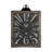 Large Vintage Black Rectangular Wall Clock with White Numerals
