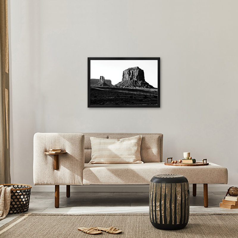 Série noire Arizona - affiches encadrées de qualité supérieure Merrick Butte Monument Valley, H 16 po x l 24 po