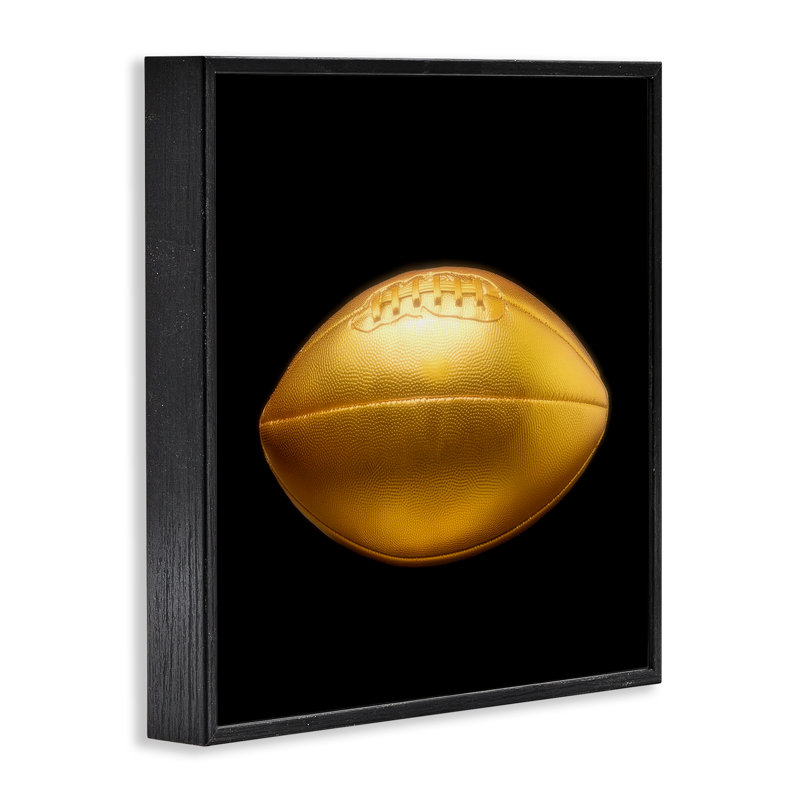 «Gold Designer Football», estampe numérique encadrée par Graffi *ee Studios, H 17 po x l 17 po, Giclée encadrée noir minuit