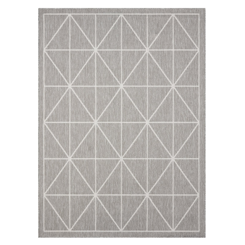Patio Country Geometric Area Rug, Grey/Cream, 5'2"x7'2"