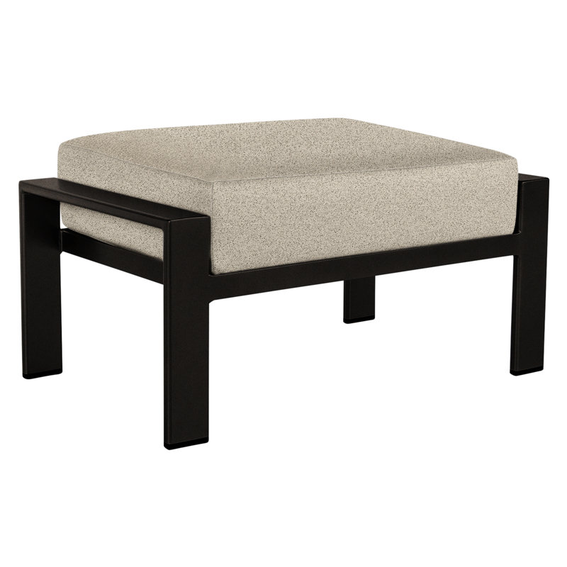 Studio Outdoor Ottoman, Stitches Slate, Carbon Black
