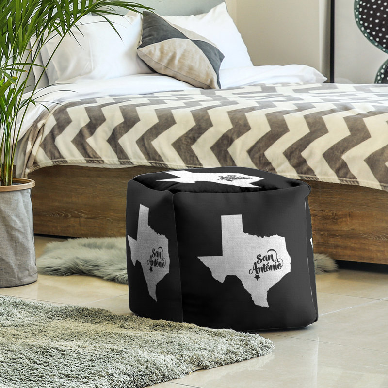 Repose-pieds cube san antonio texas, Noir