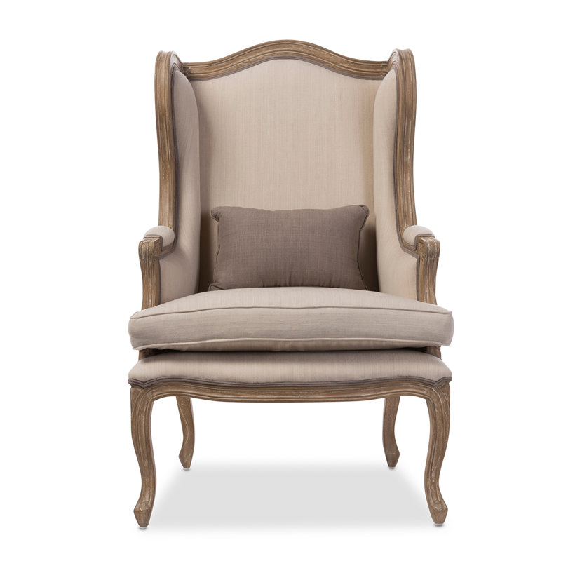 Fauteuil à oreilles capitonné en coton l 27,3 po Abingdon