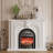 Beige Solid Wood Electric Fireplace