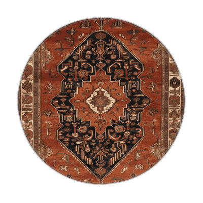Tapis d'intérieur et d'extérieur brun Persian
