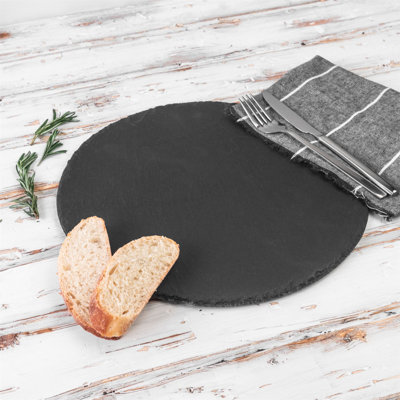 Argon Tableware - Round Slate Dinner Plates - 33cm