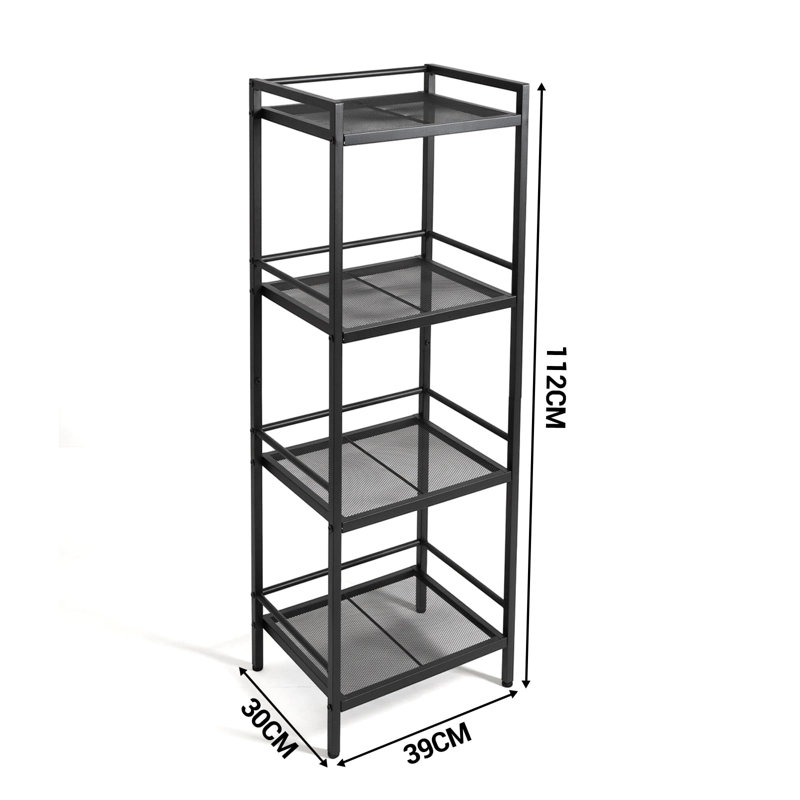 39cm W Metal Storage Rack, Black