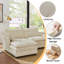 Canapé modulaire de 154 po avec repose-pieds en nuage avec repose-pieds modulaires en U de 154 po, canapé modulaire surdimensionné moderne en velours côtelé 6 places avec console centrale Port USB, beige-940497909