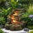 Arani Handcrafted Outdoor Weather Resistant Rock Fountain with Lights