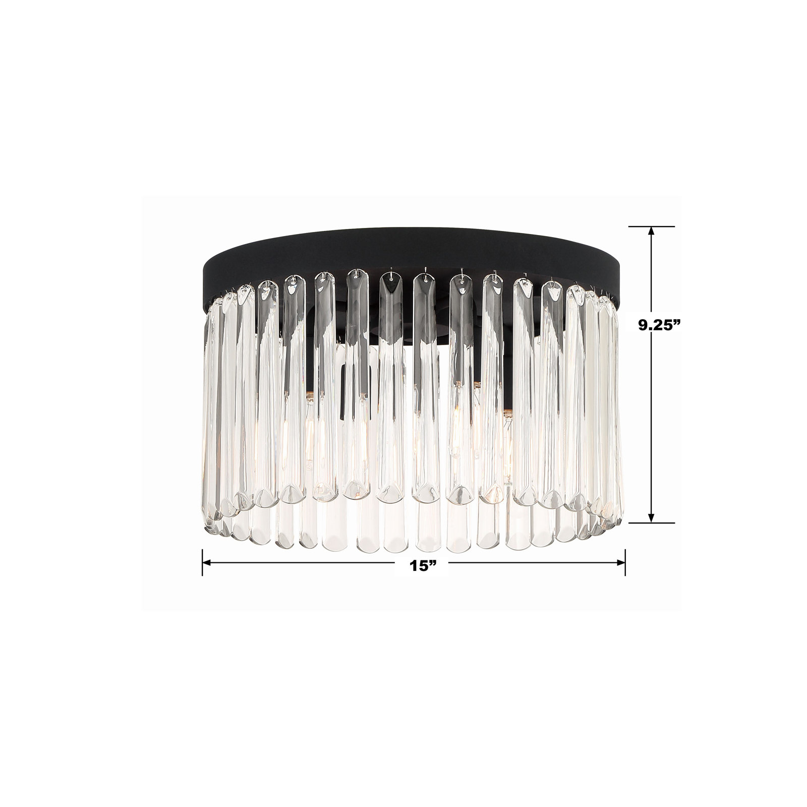 4-Light Modern Gold Flush Mount, Black