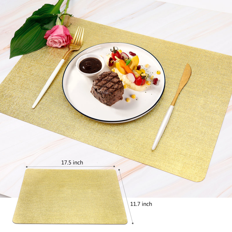 Everly Quinn 17.5" Vinyl Placemat, Gold