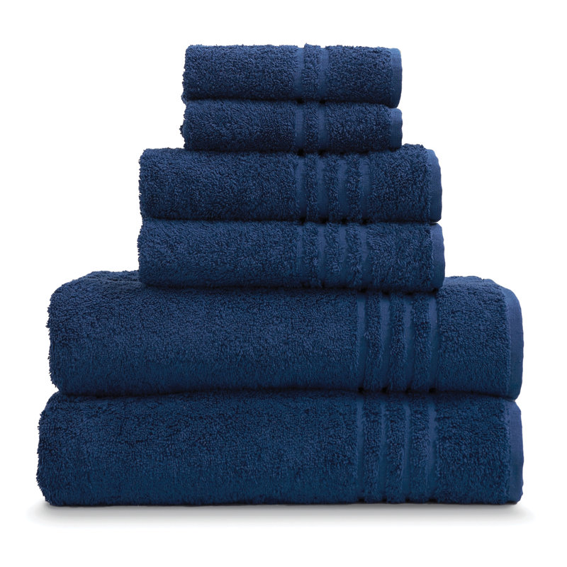Wardour 100% Cotton Midweight Jacquard Mulit-Size Set, Navy