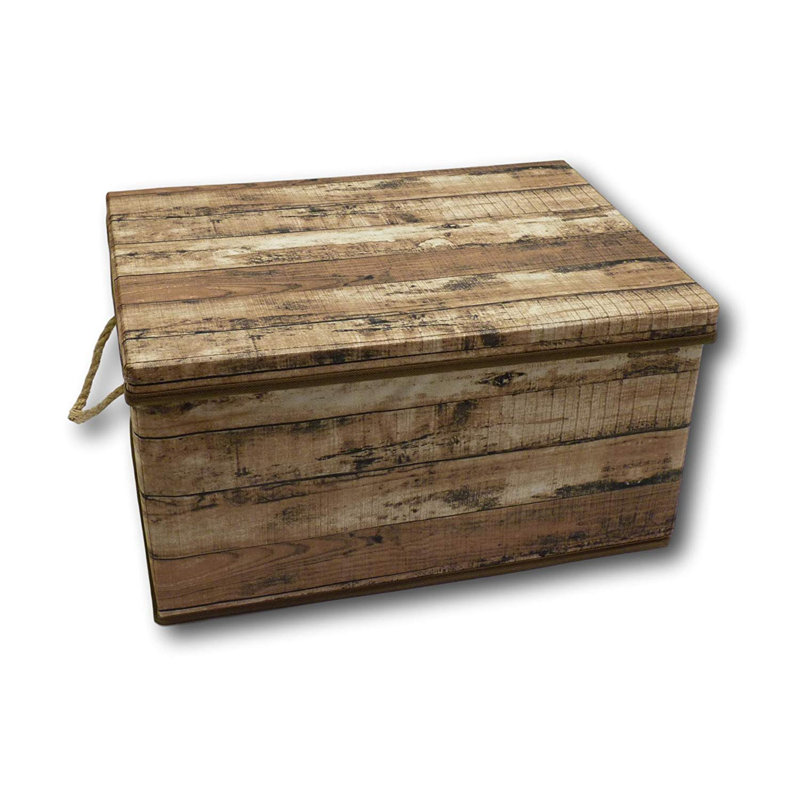 Millwood Pines Home Collection Fabric Decorative Bin, Brown, 7.9" H x 19.7" W x 15.8" D