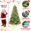 Arbre de Noël de 48 pouces avec 200 lumières blanches chaudes, 636 pointes pleines, conception à charnières, support solide pour les branches de 4 pi Ul Pe +, présentoir stable pour les fêtes