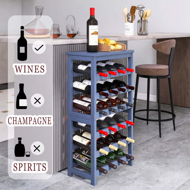 Bacote Wine Bottle Rack, Grey