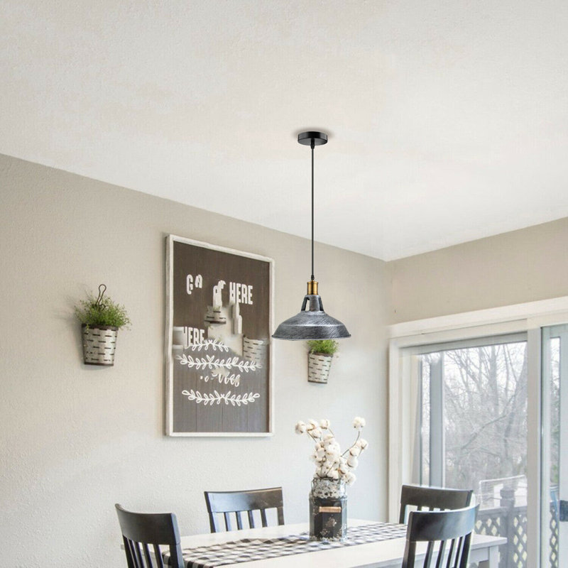 Capri 1 - Light Gold Dome Pendant, Brushed Silver
