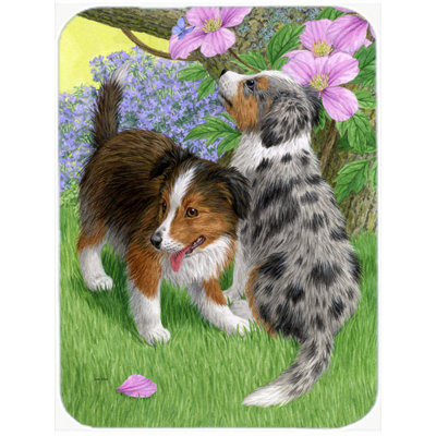 Caroline's Treasures Sheltie Puppies Glass Cutting Board