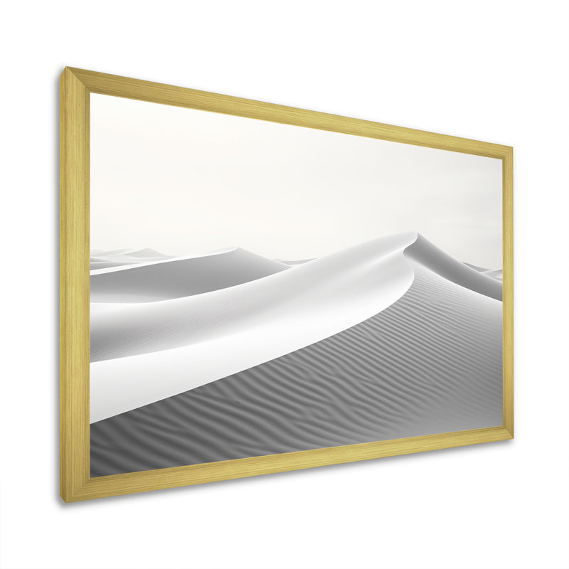 «Eernal Desert Dreams Minimalisme I», art mural sur toile, H 12 po x l 20 po x P 1 po, Cadre doré simple