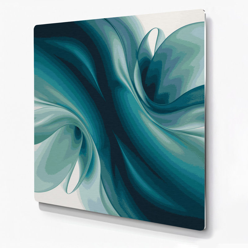 Gradient Abstract 43 Blue Metal Wall Art, 16" H x 16" W