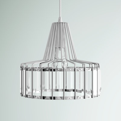 Luminaire suspendu cylindrique à 1 lumière avec accents de cristal Brecksville