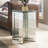 Tulasi Glam 21"Dia Round Mirrored End Table with Faux Crystals Inlay