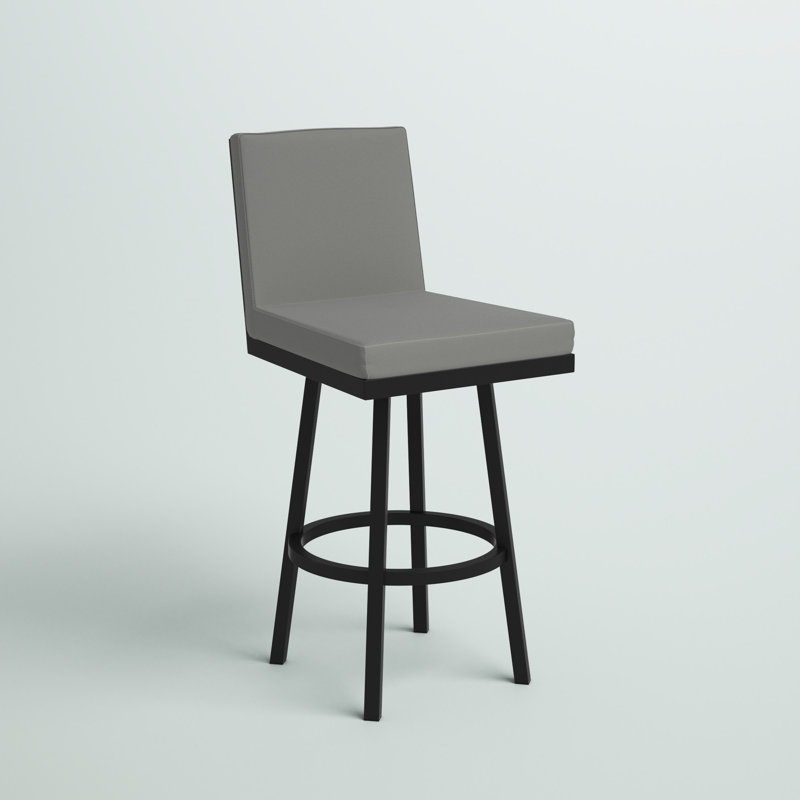 Tabouret de bar Aloysia, Noir, Tabouret de comptoir (siège d'une hauteur de 26 p
