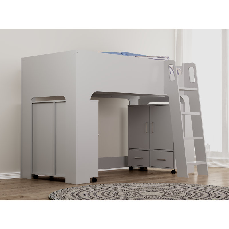 Webrook 90 X 190cm Mid Sleepers with Storage Included, Grey