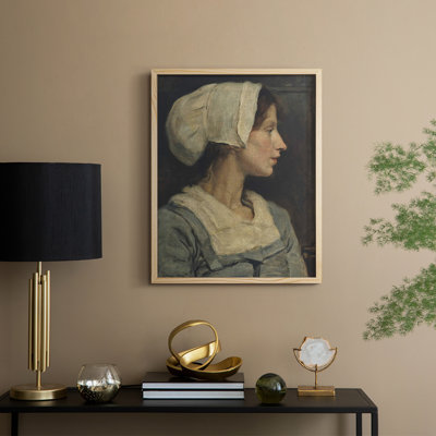 «Vintage Portrait Print CXL III», reproduction encadrée - bois massif