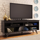 Leyburn TV Stand Entertainment Center with 4 Shelves and Cable Management for 55, 65 Inch TV Media Storage Gaming Media Console Living Room and Bedroom Modern Wooden Television