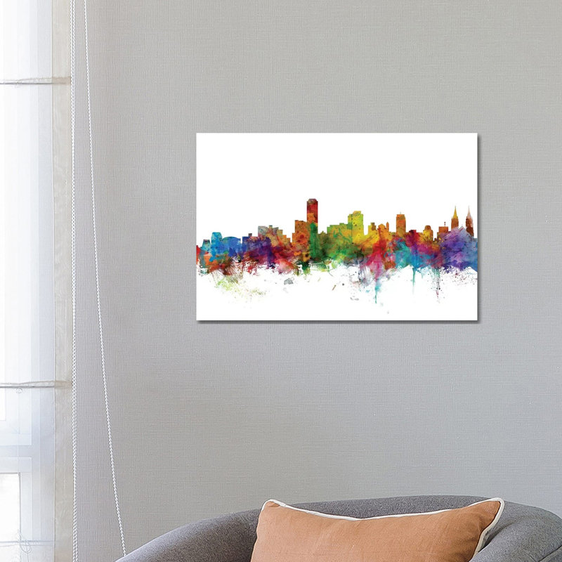 Adelaide, Australia Skyline by Michael Tompsett - 1 Piece Wrapped Canvas Wall Art, 66.04 cm H x 45.72 cm W x 3.175 cm D