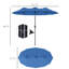 Parasol d'extérieur 9,5 pi avec 3 évents, inclinaison et manivelle, bleu marine | Idée de cadeau