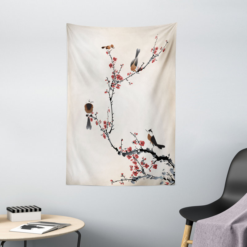 Tapisserie en polyester cerisier, H 60 po x l 40 po