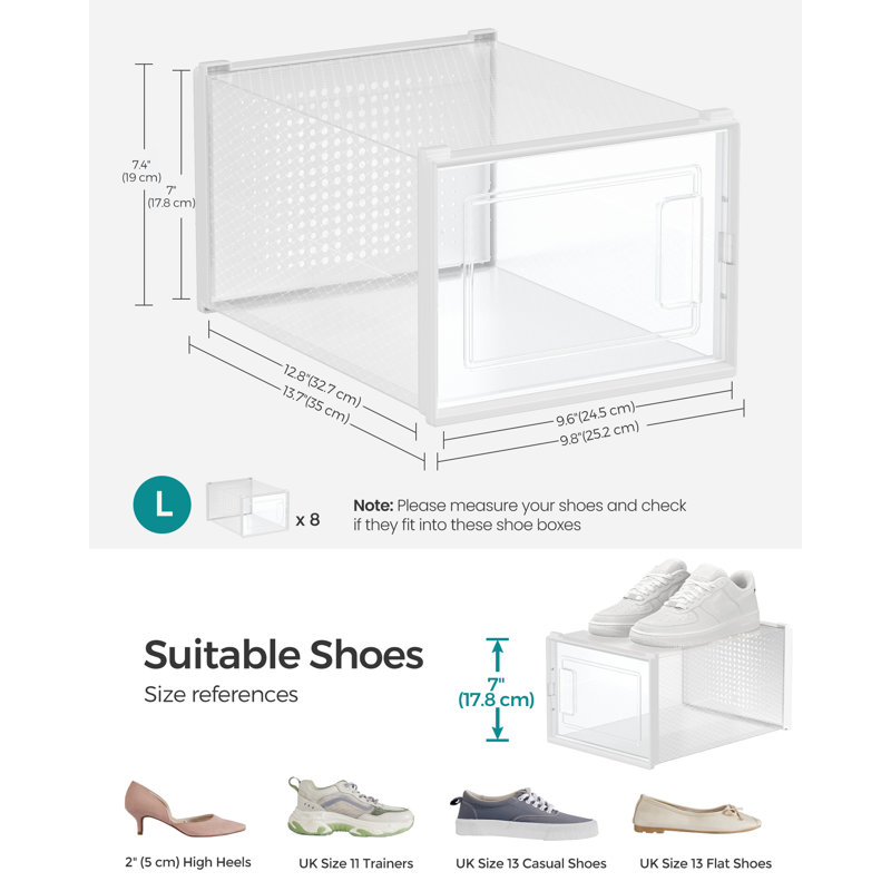 8 Pair Stackable Shoe Storage Box