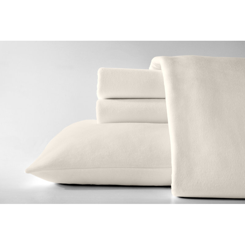 Flannel Sheet Set, King, Ivory
