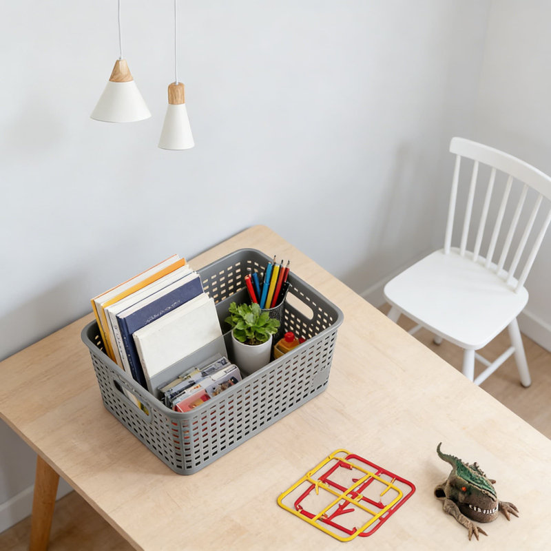 Stackable Plastic Storage Baskets Set Of 6, Small Organizer Bins For Shelves, Closets, Countertops, Cabinets, And Home Organization