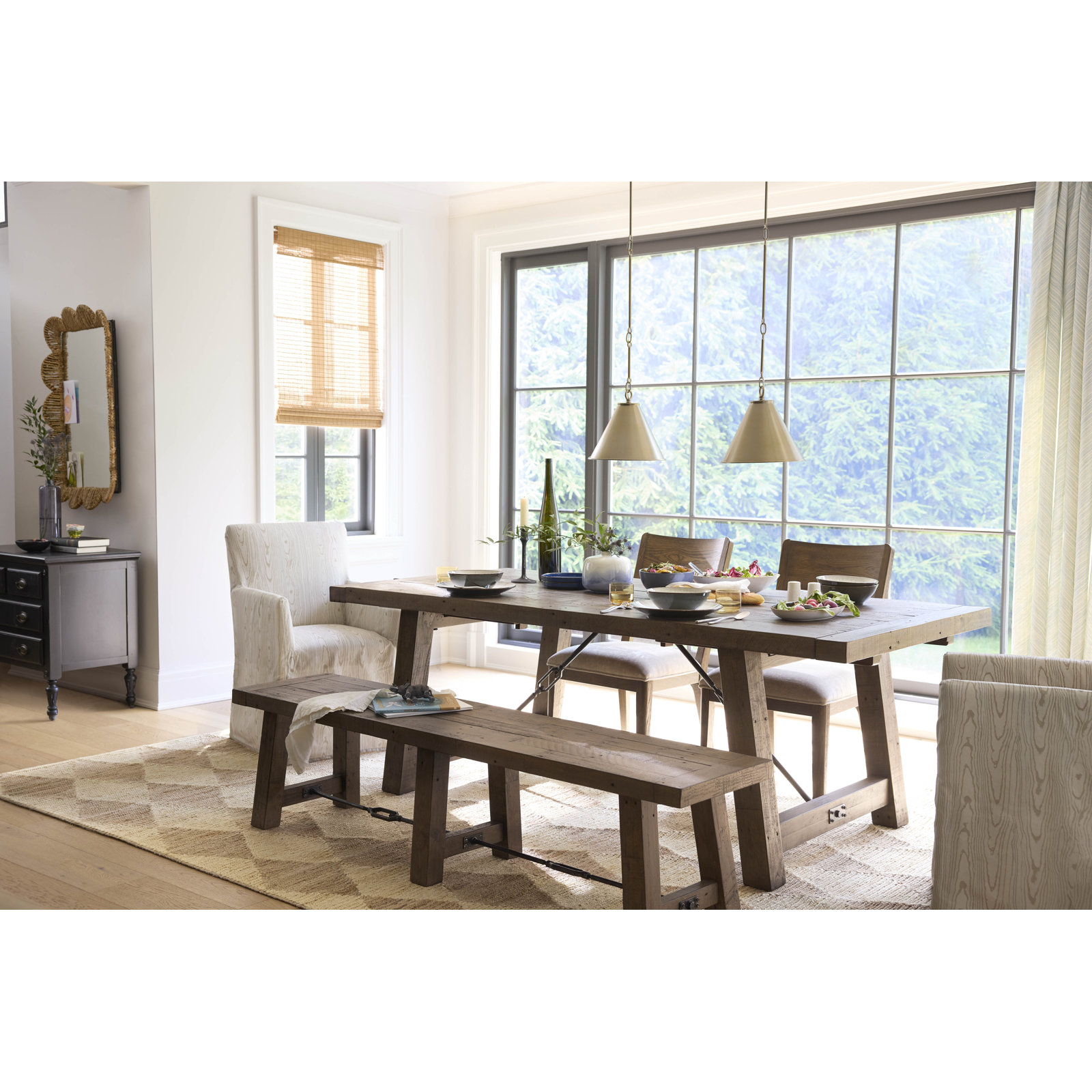 1 - Light Tapered Metal Pendant, Brass