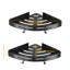 Ensemble de 2 tablettes de douche adhésives en coin noir mat pour rangement mural