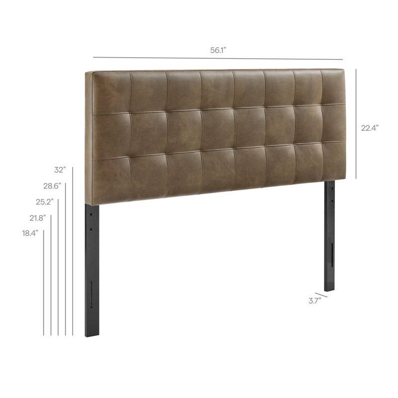 Tête de lit en cuir Peyton Vegan, Champignon, Lit double